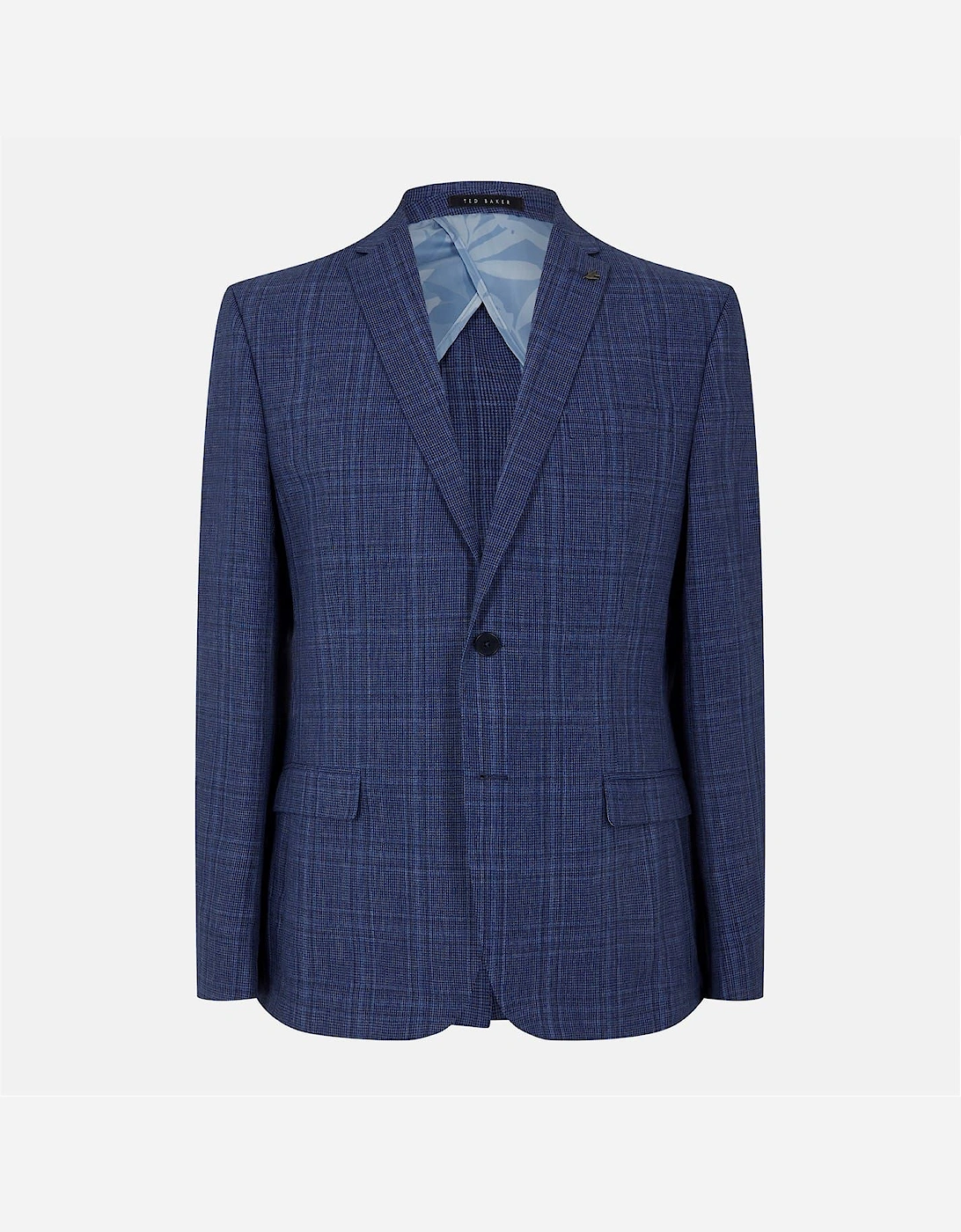 Houndstooth Plaid Suit Jacket