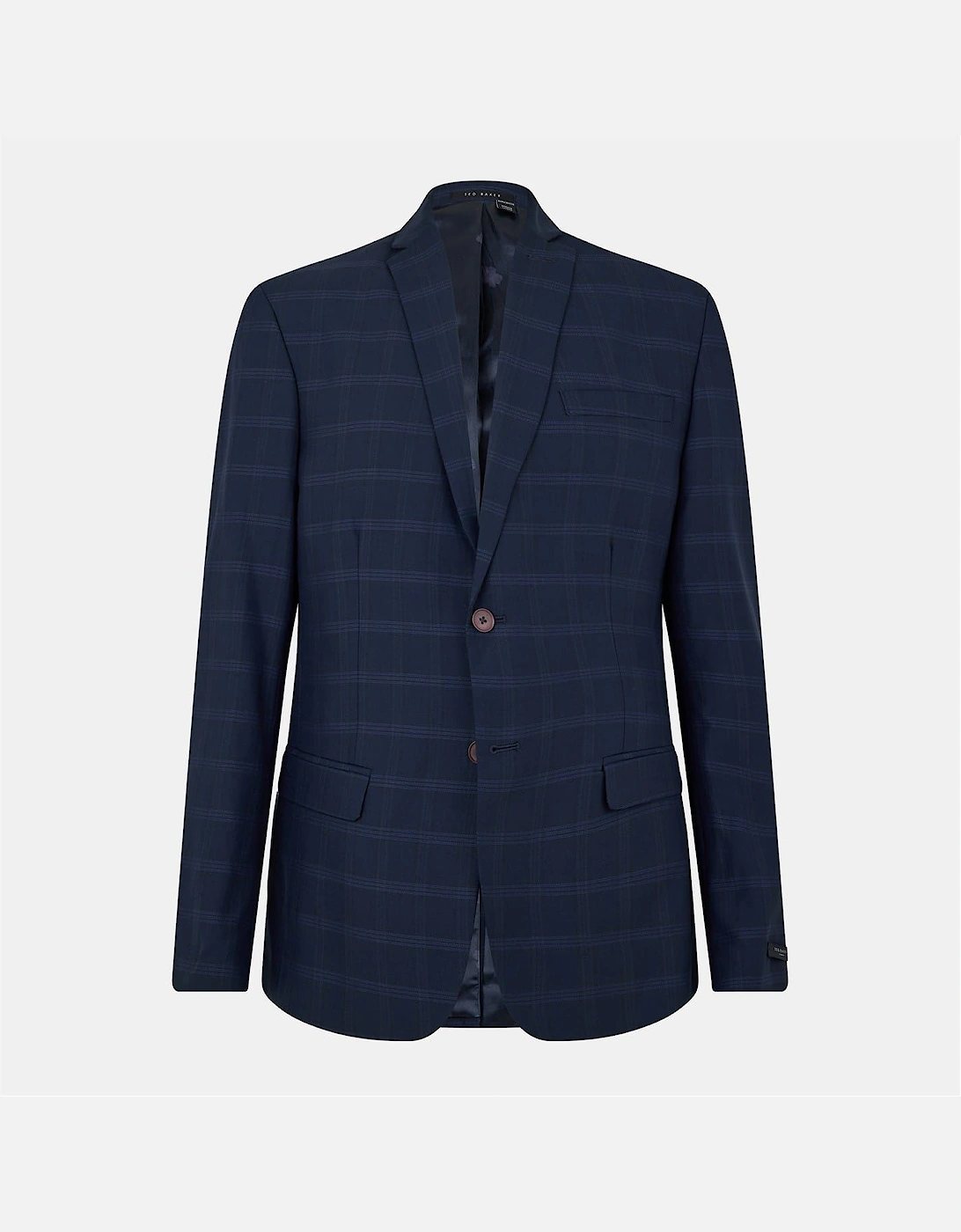 Ted Baker Ted Baker Men's Rust Plaid Flap Pocket Suit Jacket - Navy