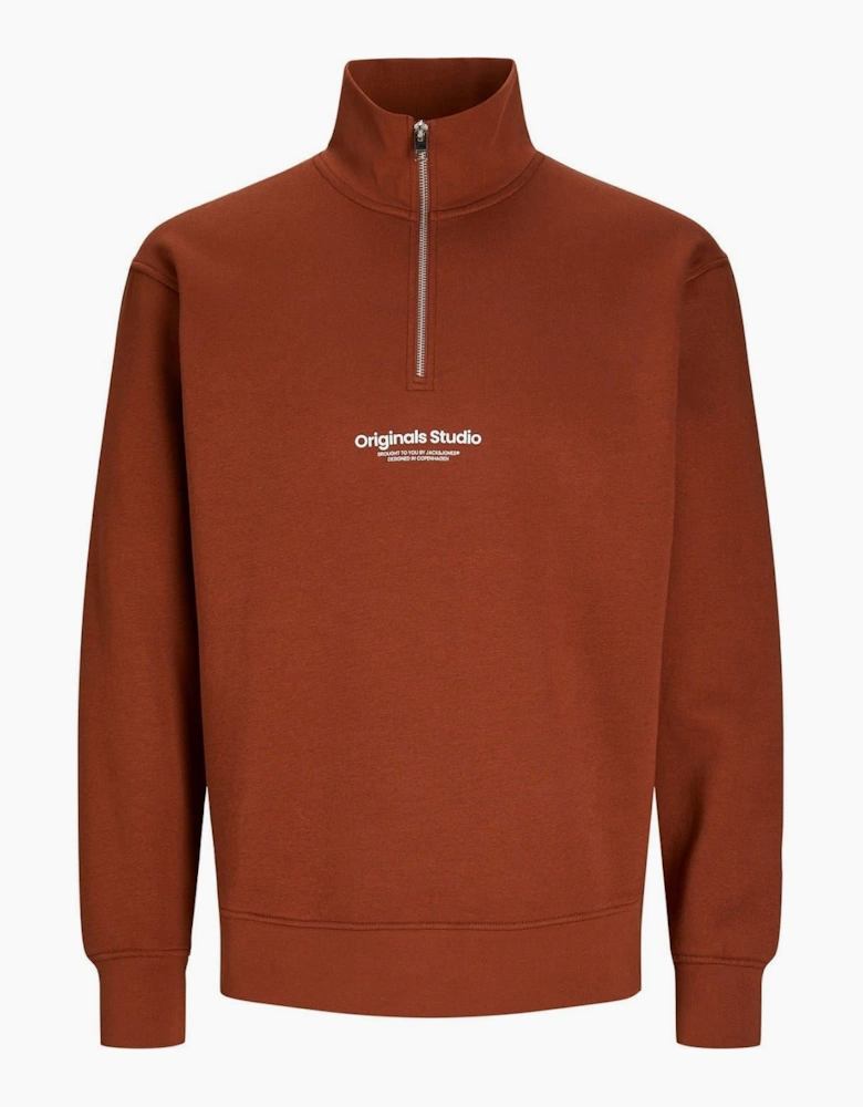 Zip Neck Long Sleeve Sweatshirt