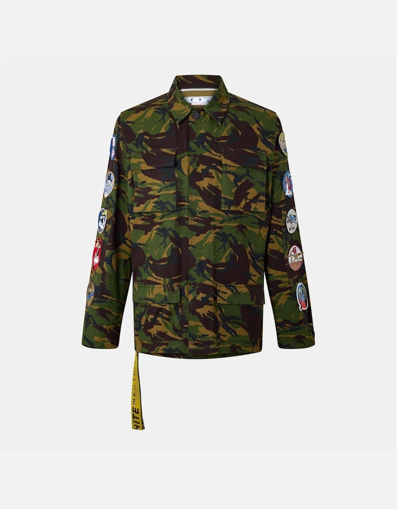 Camo Patterned Snap Button Field Jacket