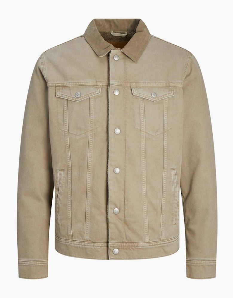 Sherpa Denim Jacket with Front Pocket