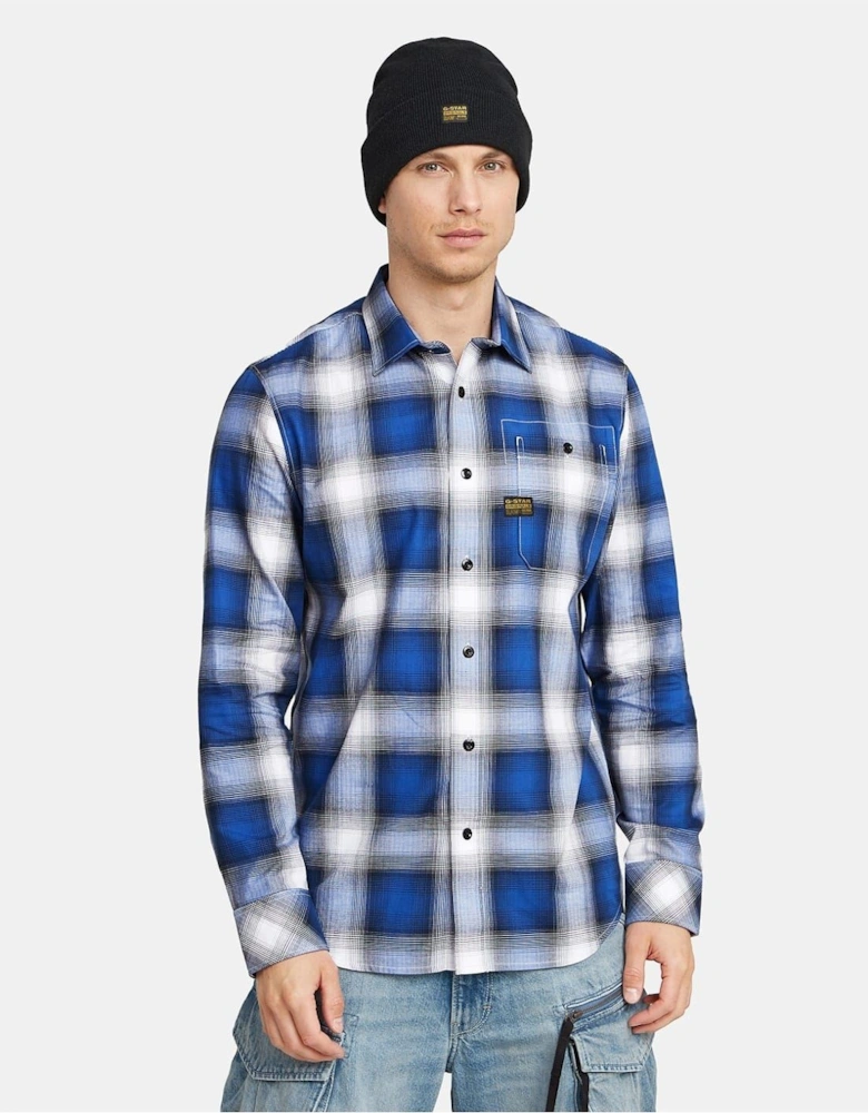 Logo Badge Collared Neck Long Sleeve Shirt