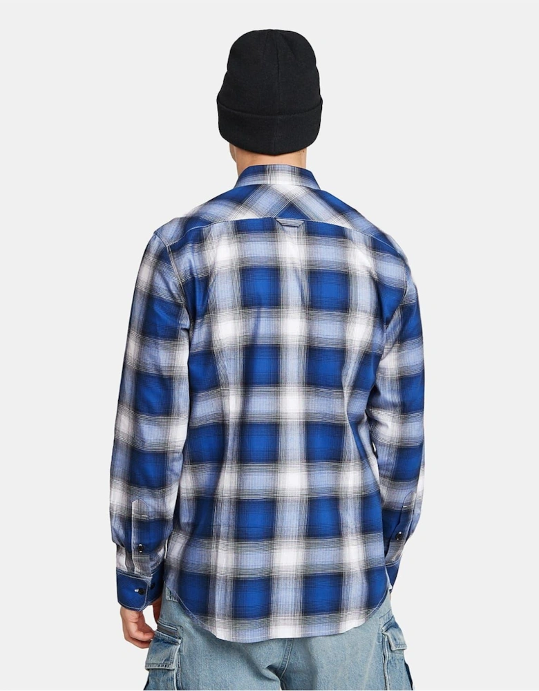 Logo Badge Collared Neck Long Sleeve Shirt