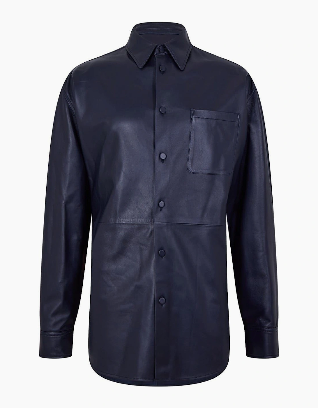 Leather Regular Fit Long Sleeve Shirt, 3 of 2