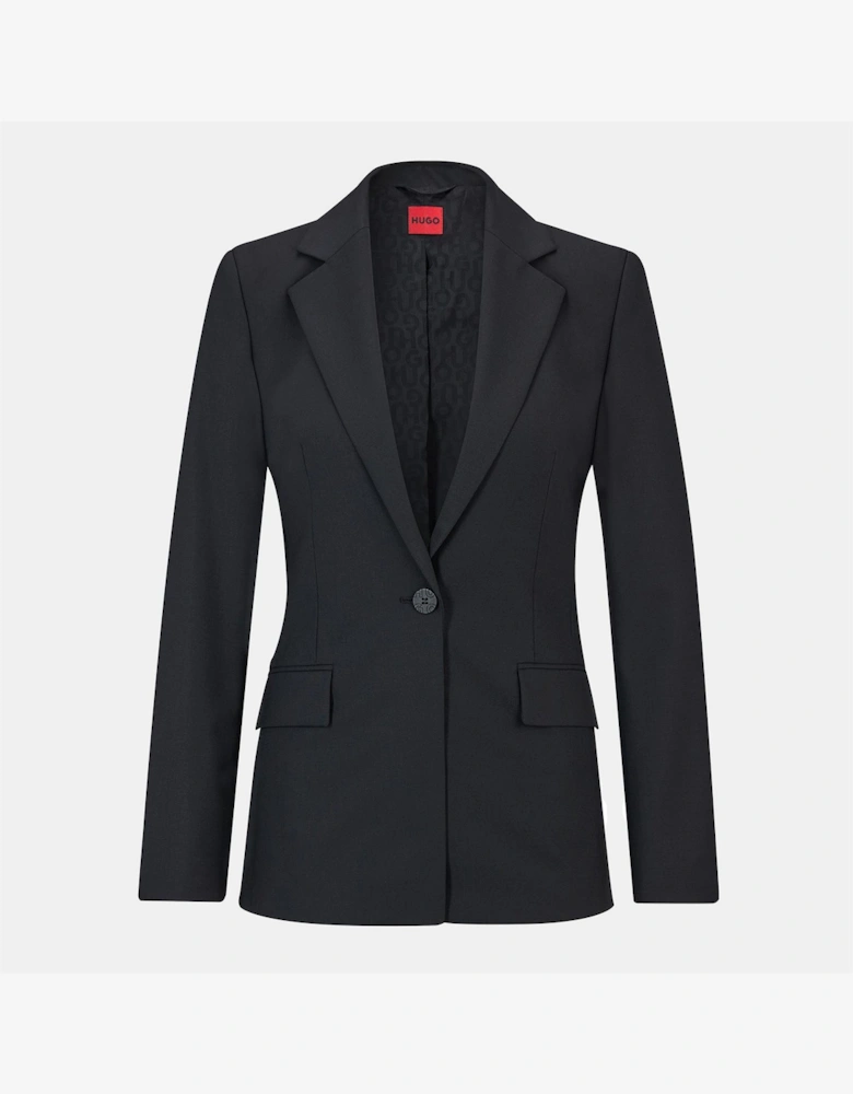 Solid Patterned Notch Collared Suit Jacket