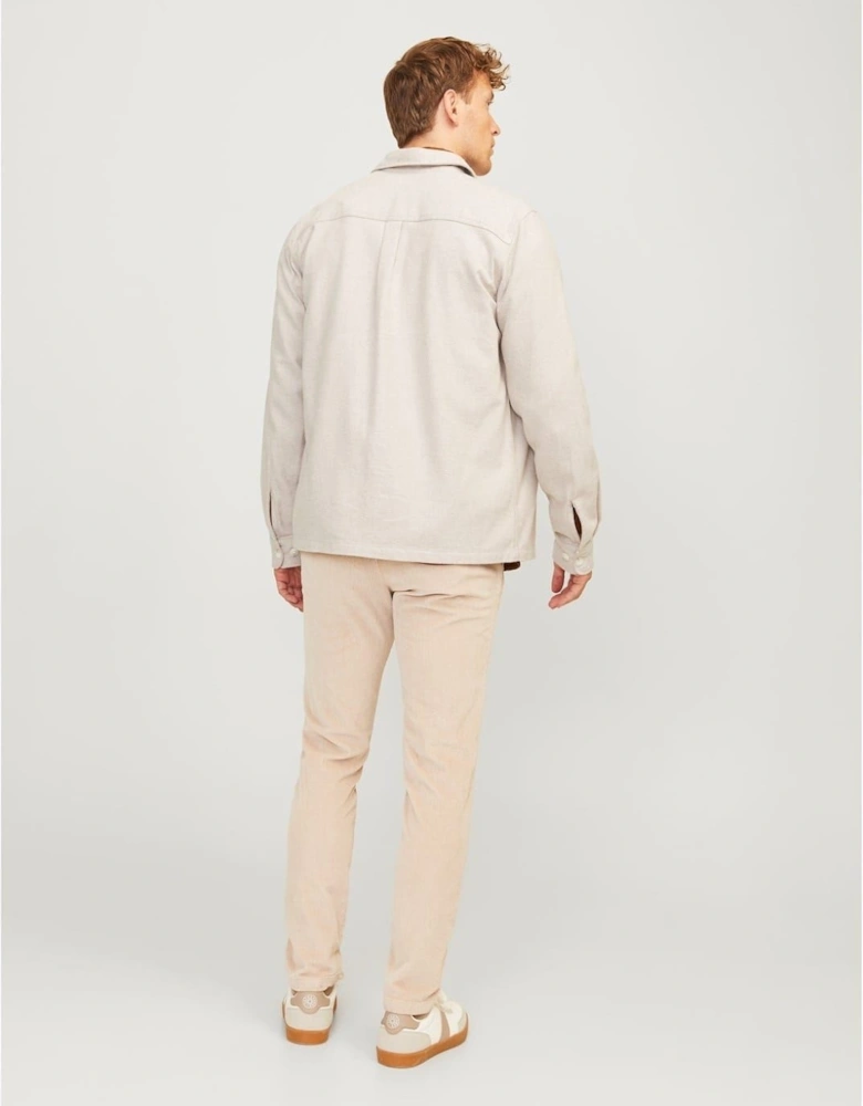 Solid Patterned Chest Pocket Overshirt
