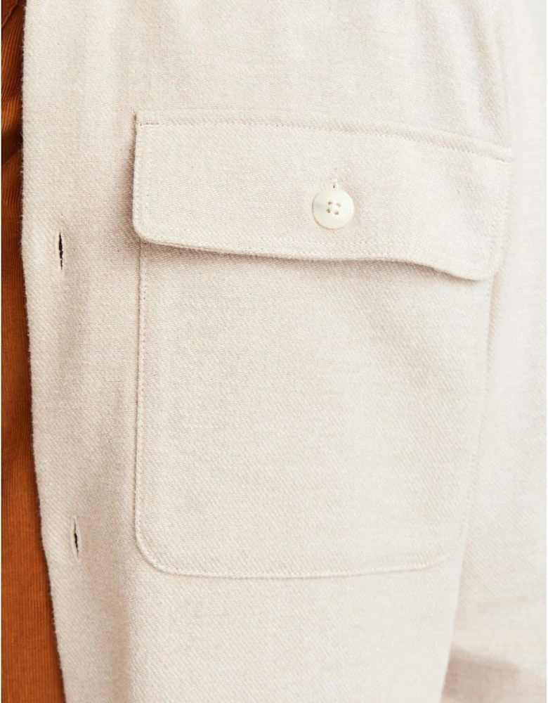 Solid Patterned Chest Pocket Overshirt