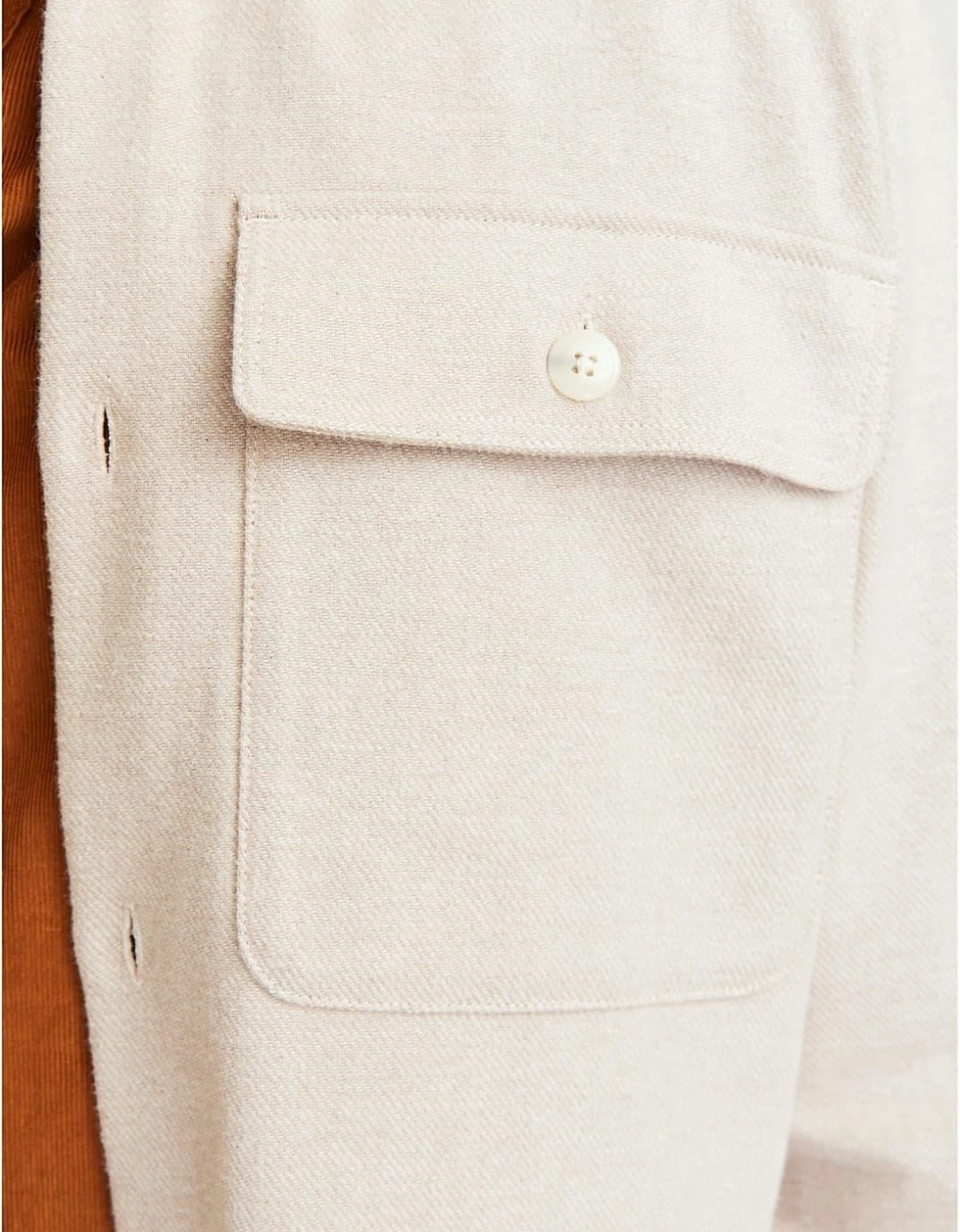 Solid Patterned Chest Pocket Overshirt