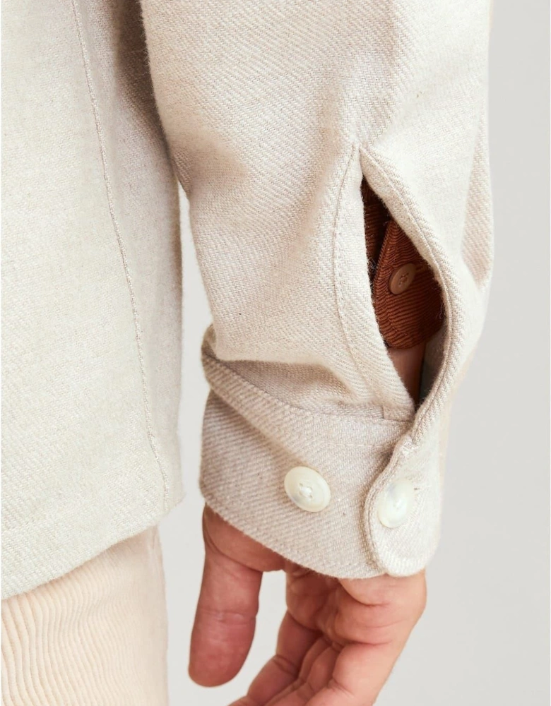 Solid Patterned Chest Pocket Overshirt