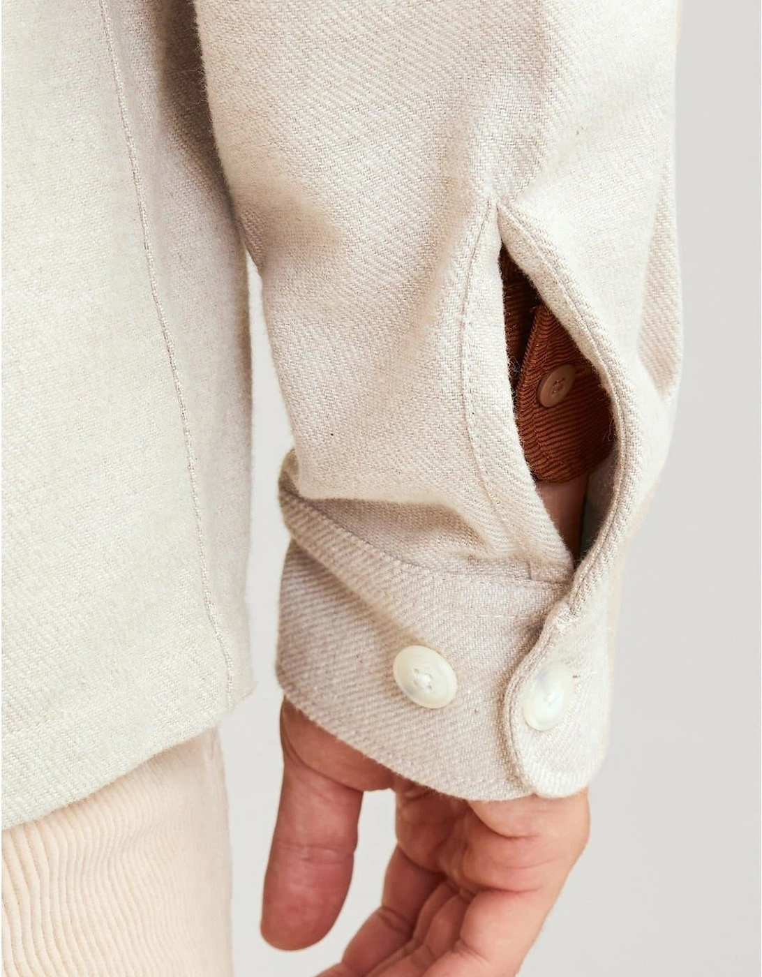 Solid Patterned Chest Pocket Overshirt