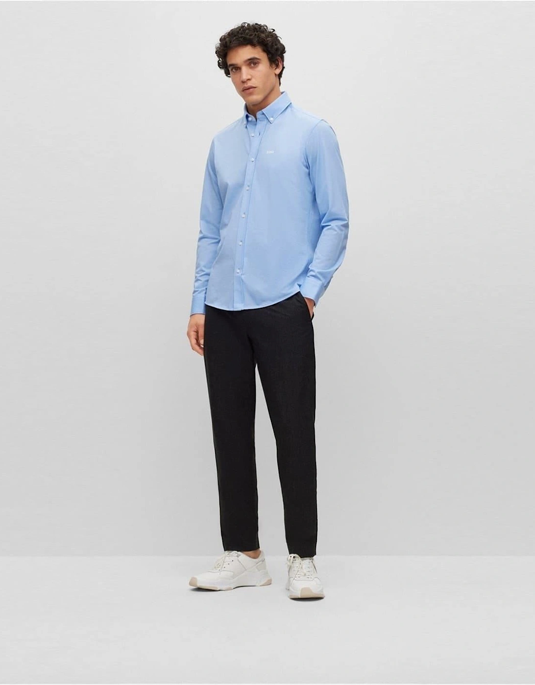 Joe Button Down Collar Long Sleeve Oxford Shirt