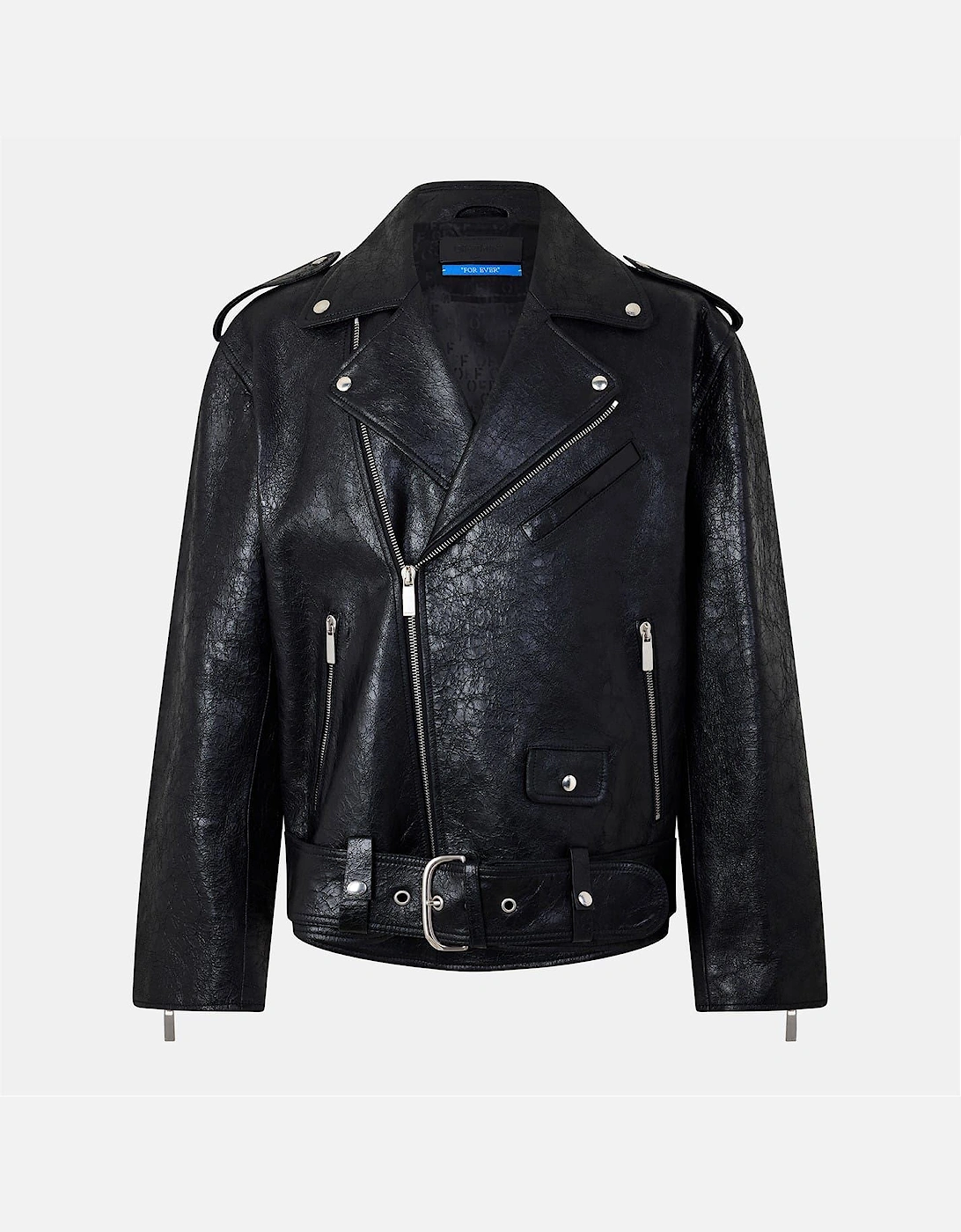 Solid Patterned Lapel Collared Bike Jacket, 2 of 1
