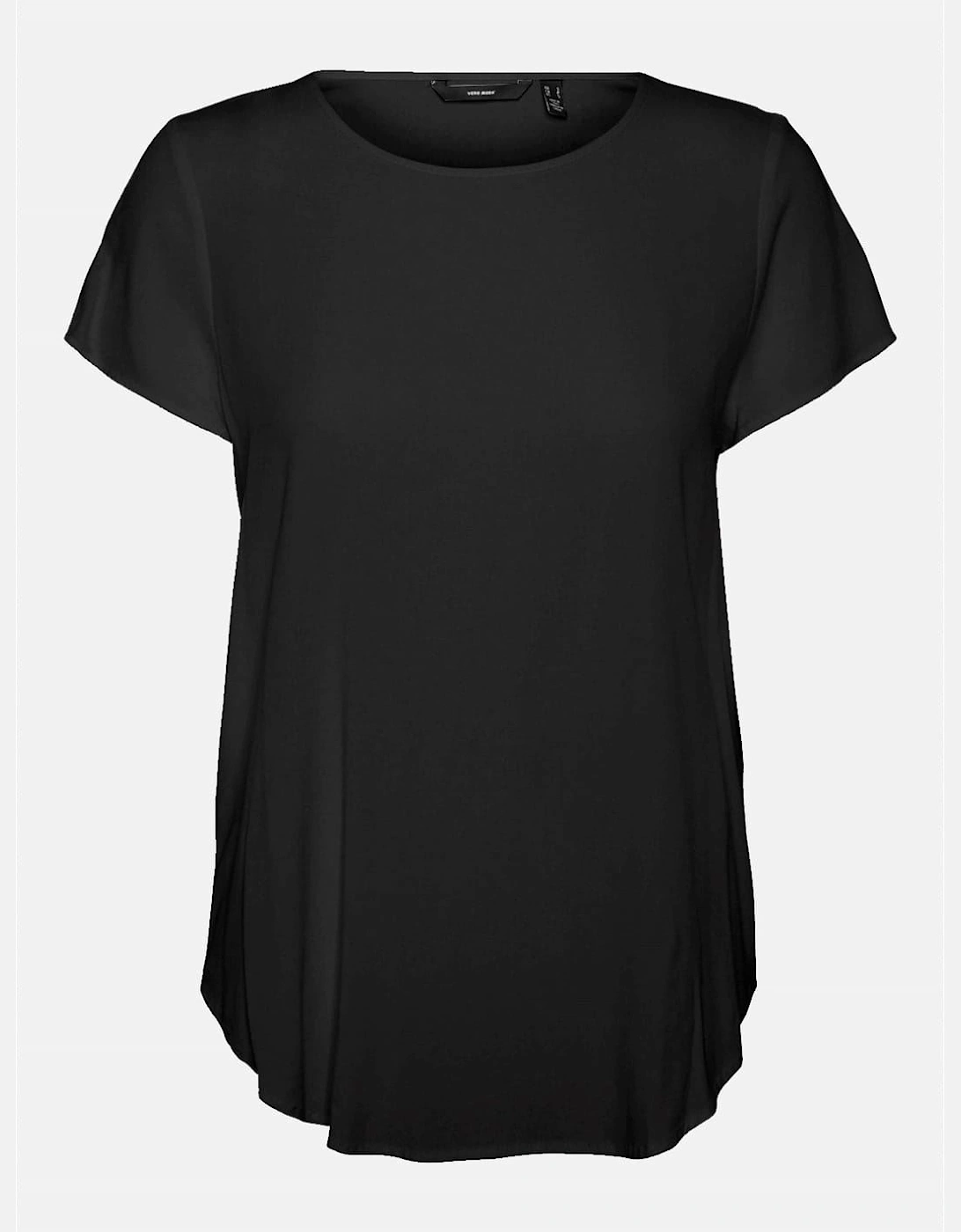 Crew Neck Short Sleeve Shell Blouse