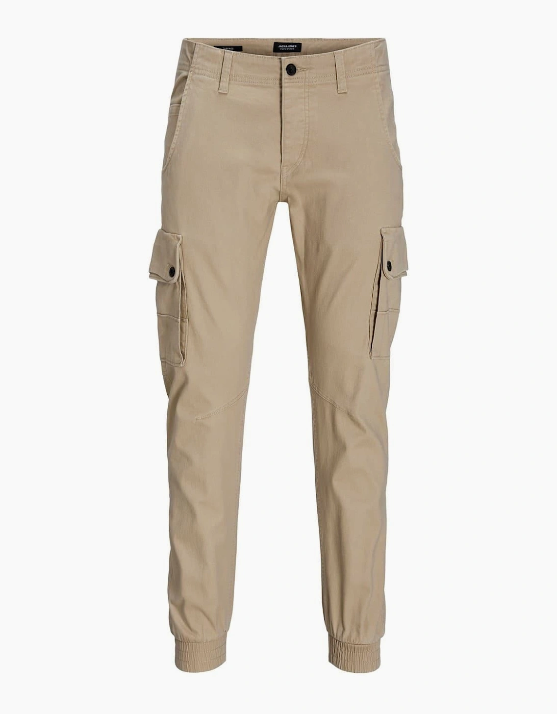 Solid Patterned Cuffed Cargo Pants