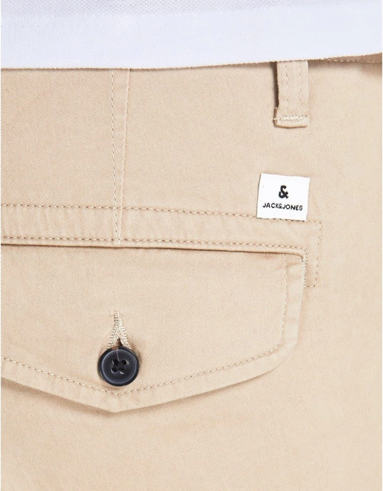 Solid Patterned Cuffed Cargo Pants