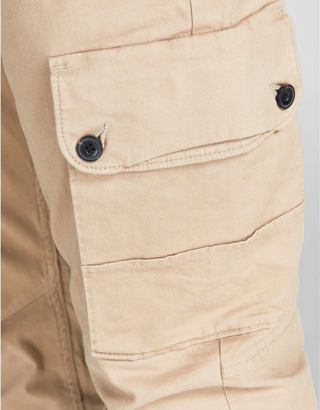 Solid Patterned Cuffed Cargo Pants
