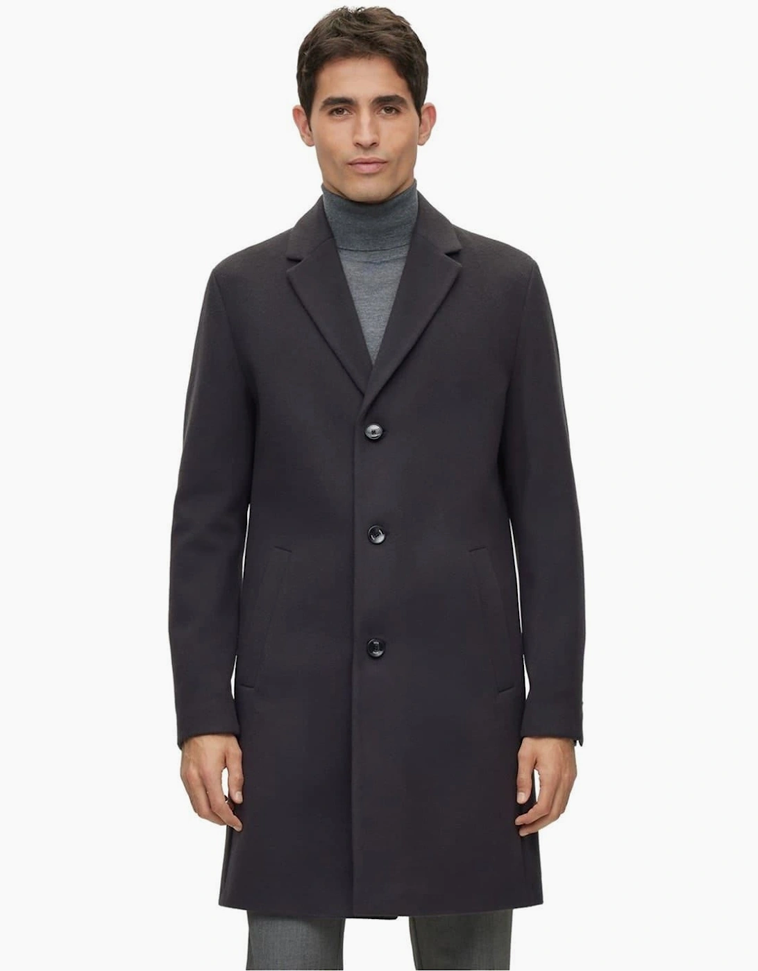 Hyde Solid Patterned Notch Collar Trench Coat