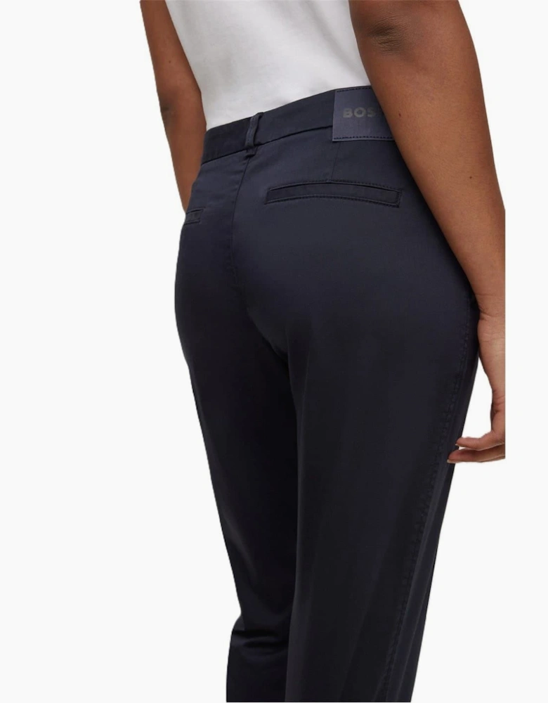 Solid Patterned Slim Roll Up Cuff Trousers