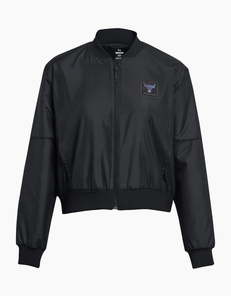 Short Collared Neck Relaxed Fit Bomber Jacket
