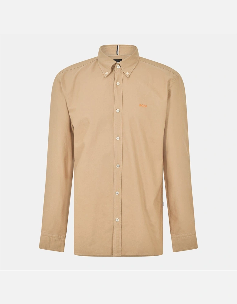 Embroidered Collared Neck Button Down Long Sleeve Shirt