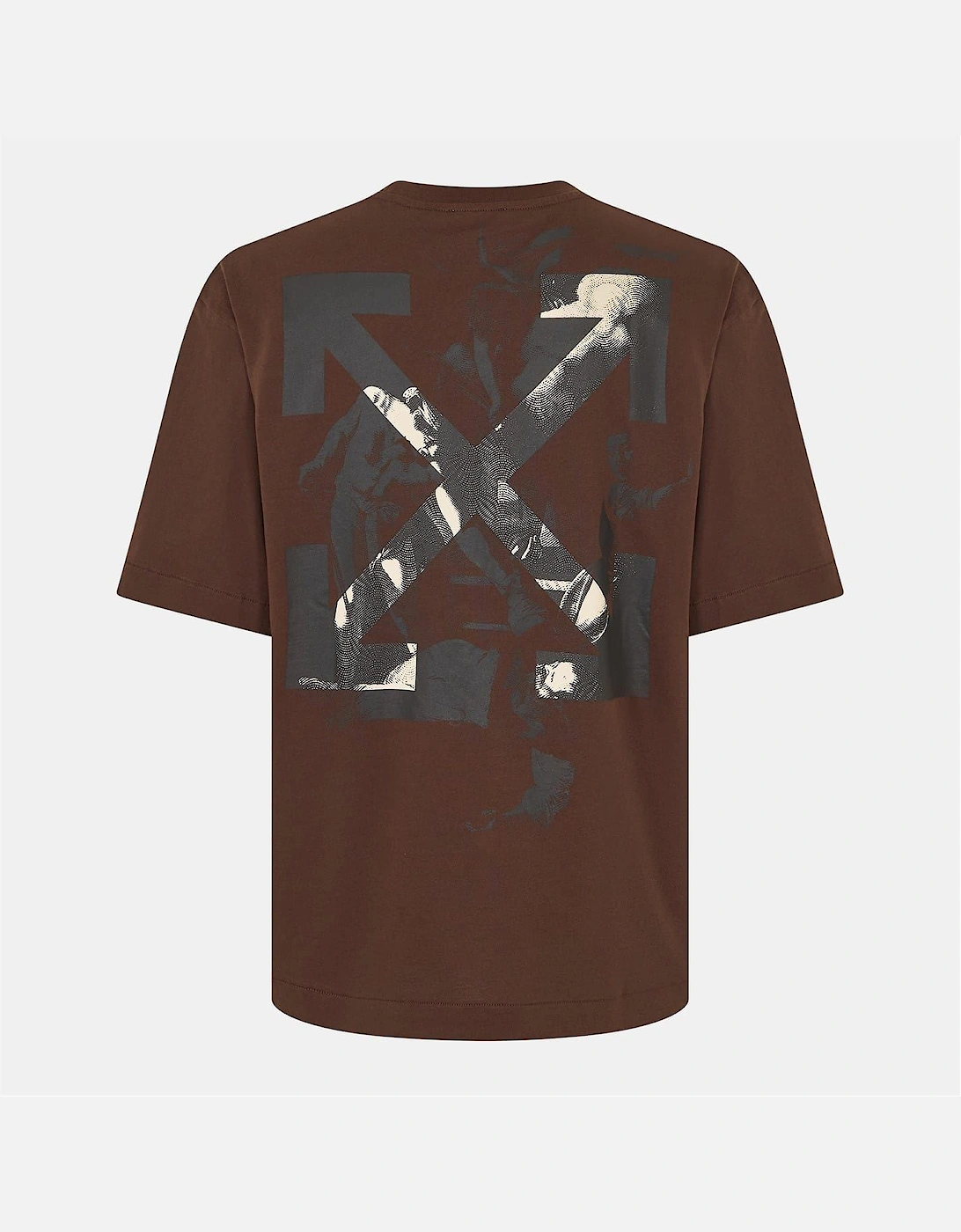 Off-White Men's Brown Arrow Crew Neck Short Sleeve T-Shirt - Size: 42