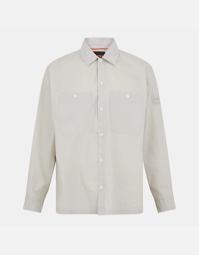 Solid Snap Button Shirt Collared Barrel Cuff Overshirt