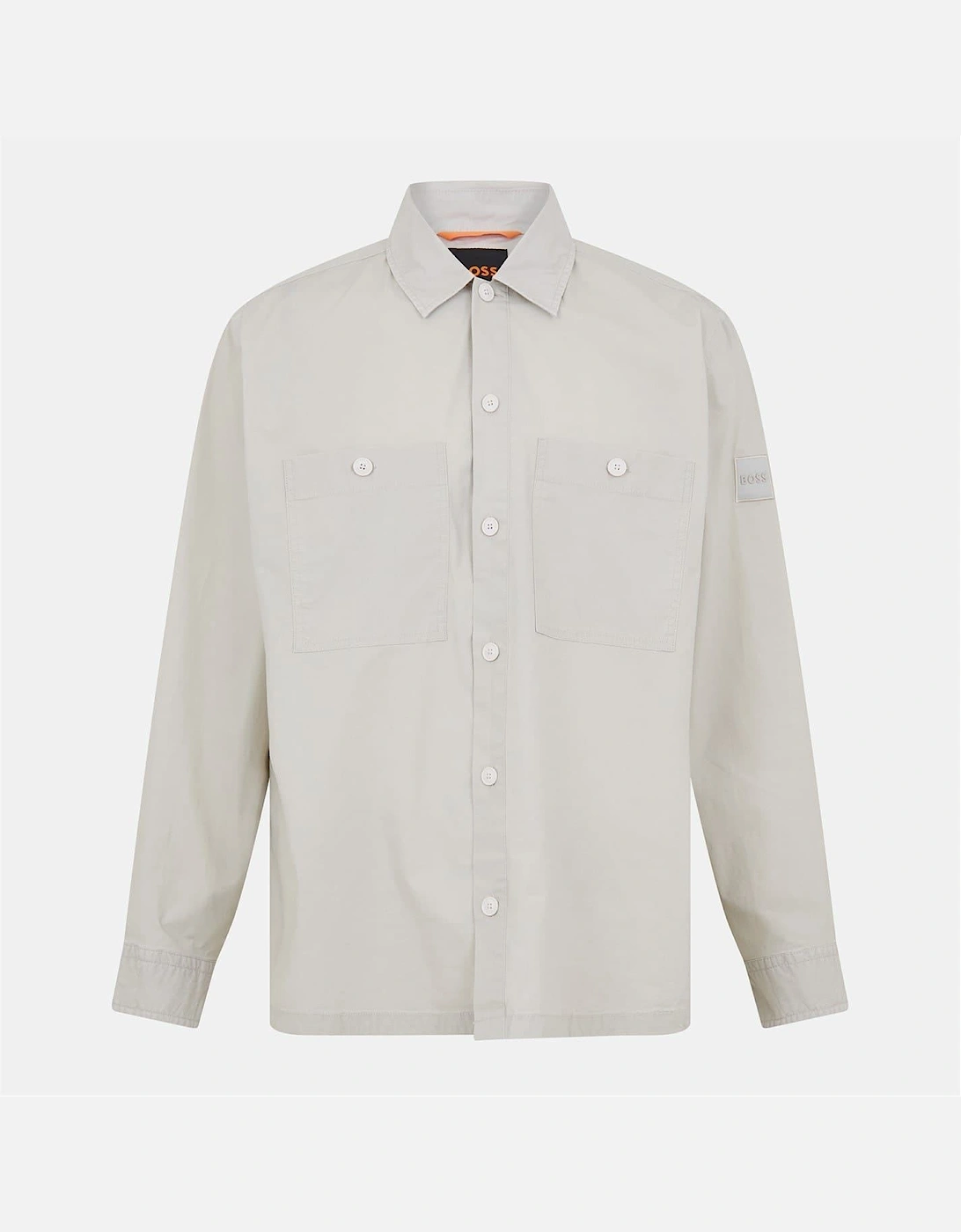 Solid Snap Button Shirt Collared Barrel Cuff Overshirt