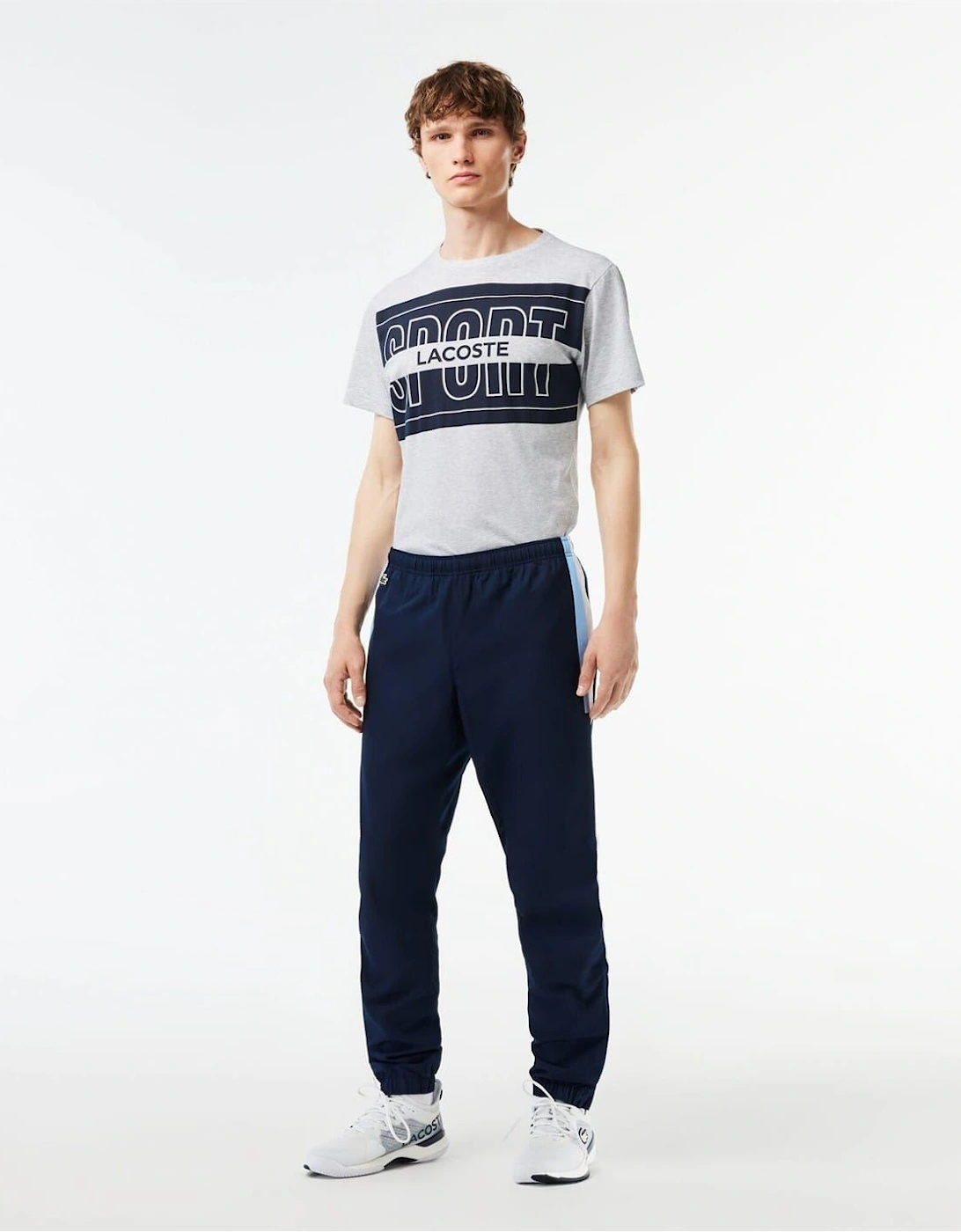 Lacoste Men's Blue/Multi Solid Patterned Slim Joggers  32/30/31 S