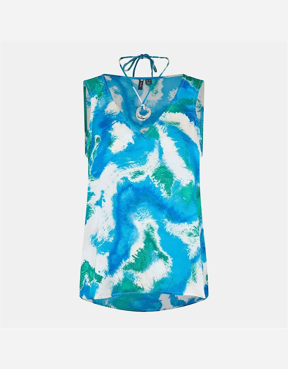 Relaxed Fit V-Neck Short Sleeve Blouse