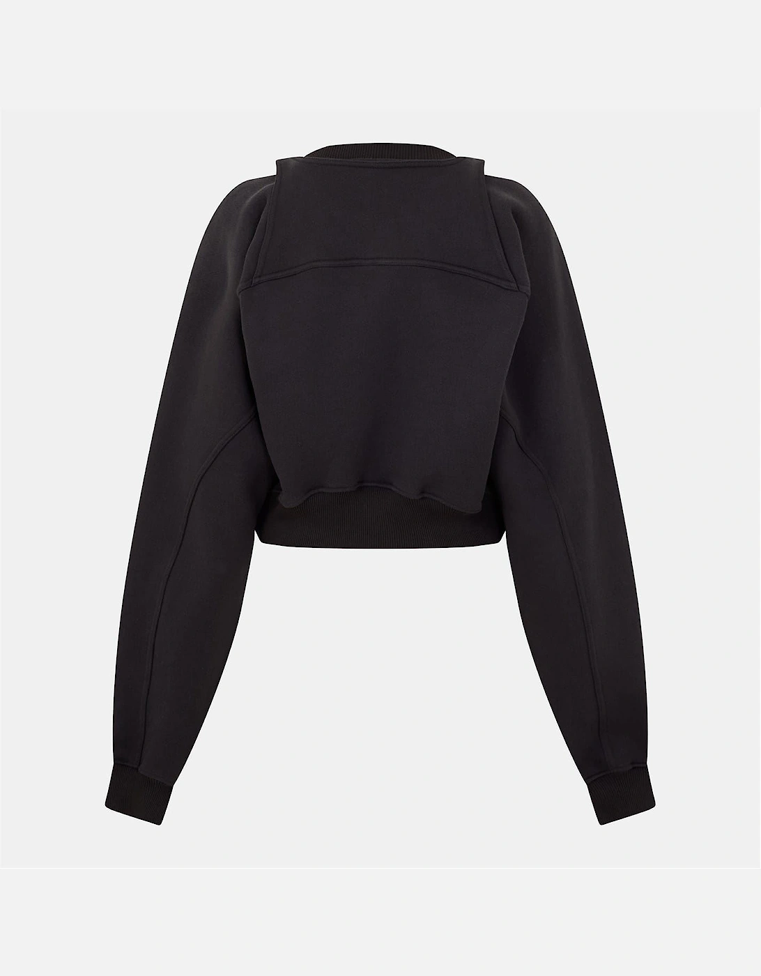 Cropped Relaxed Fit Crew Neck Sweatshirt
