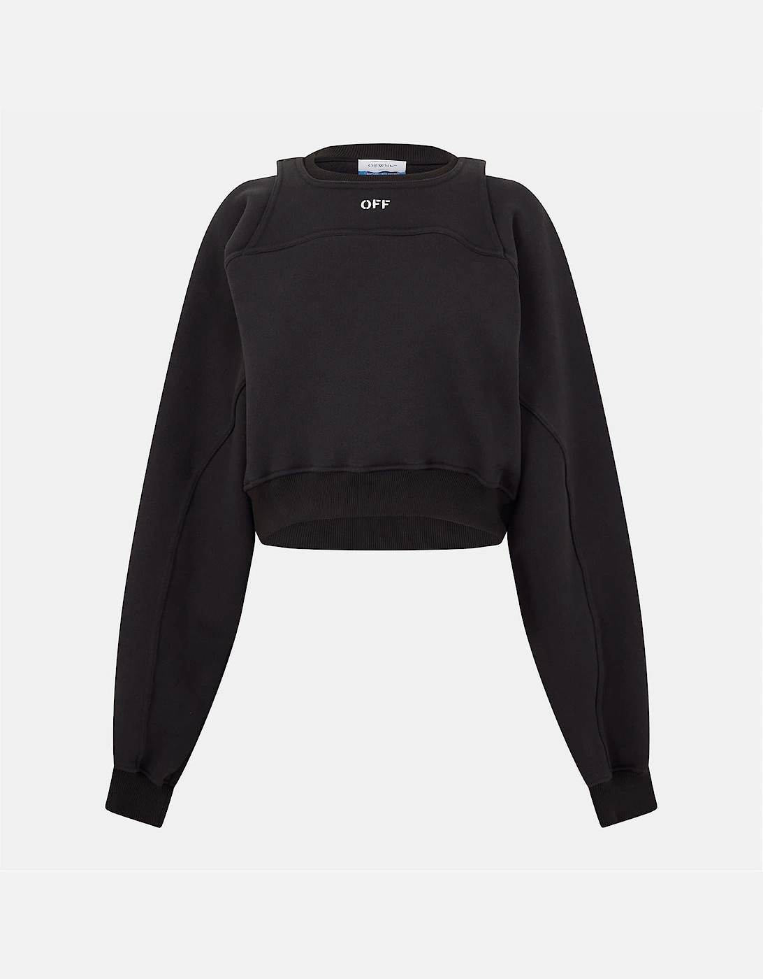 Cropped Relaxed Fit Crew Neck Sweatshirt, 3 of 2
