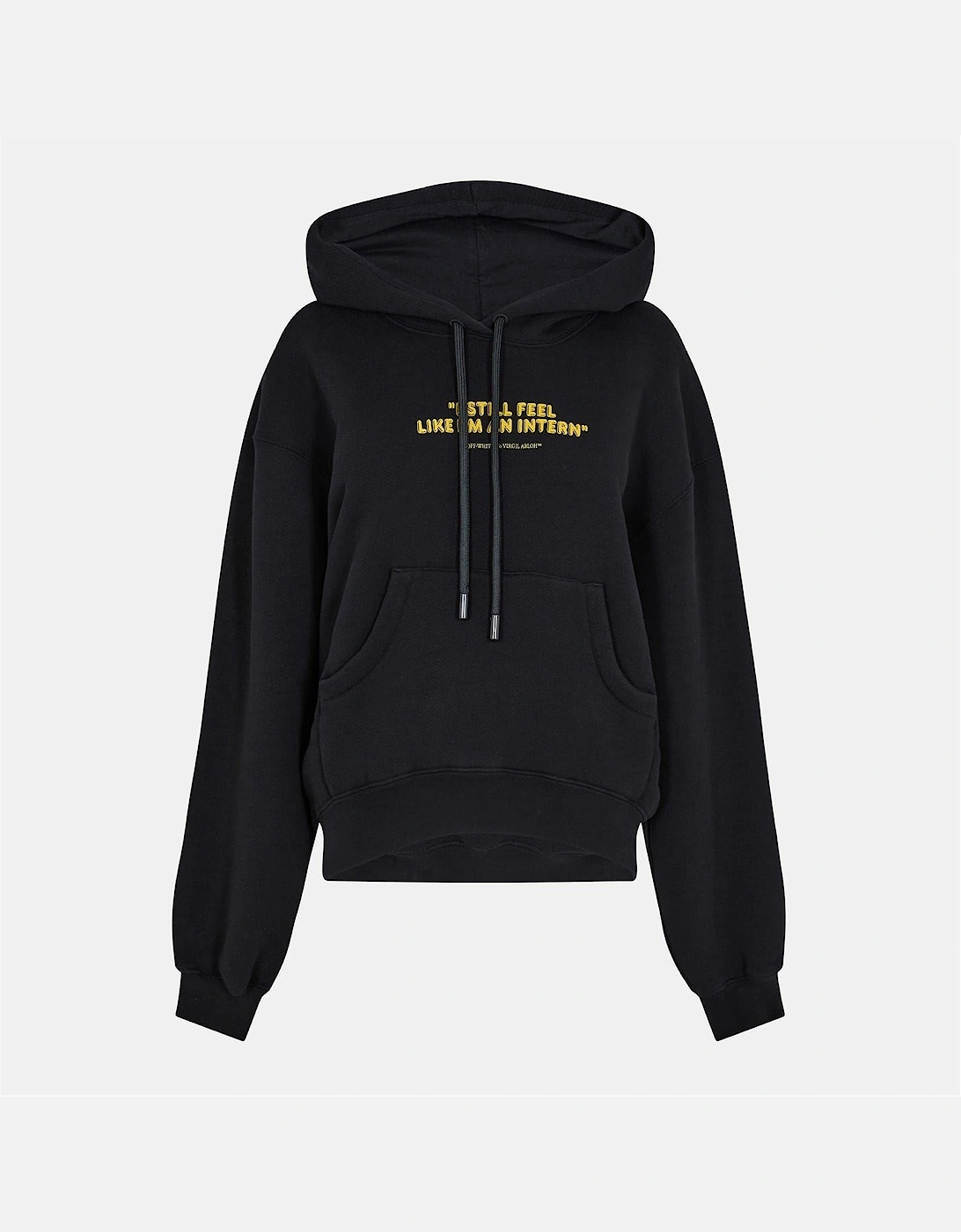 Relaxed Fit Hooded Neck Lettering Kangaroo Pocket Sweatshirt