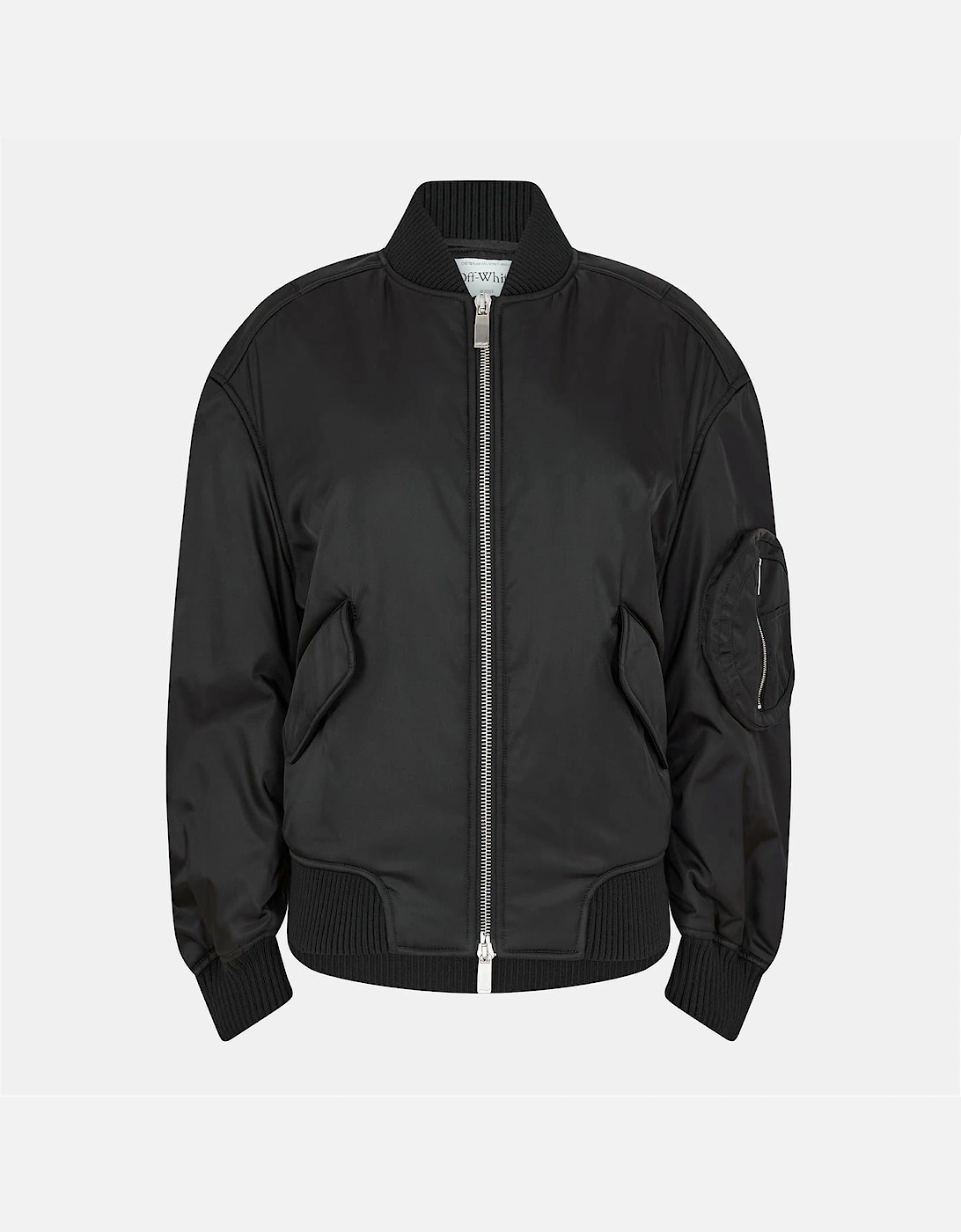 Solid Patterned Bomber Jacket with Zipped Pocket, 2 of 1