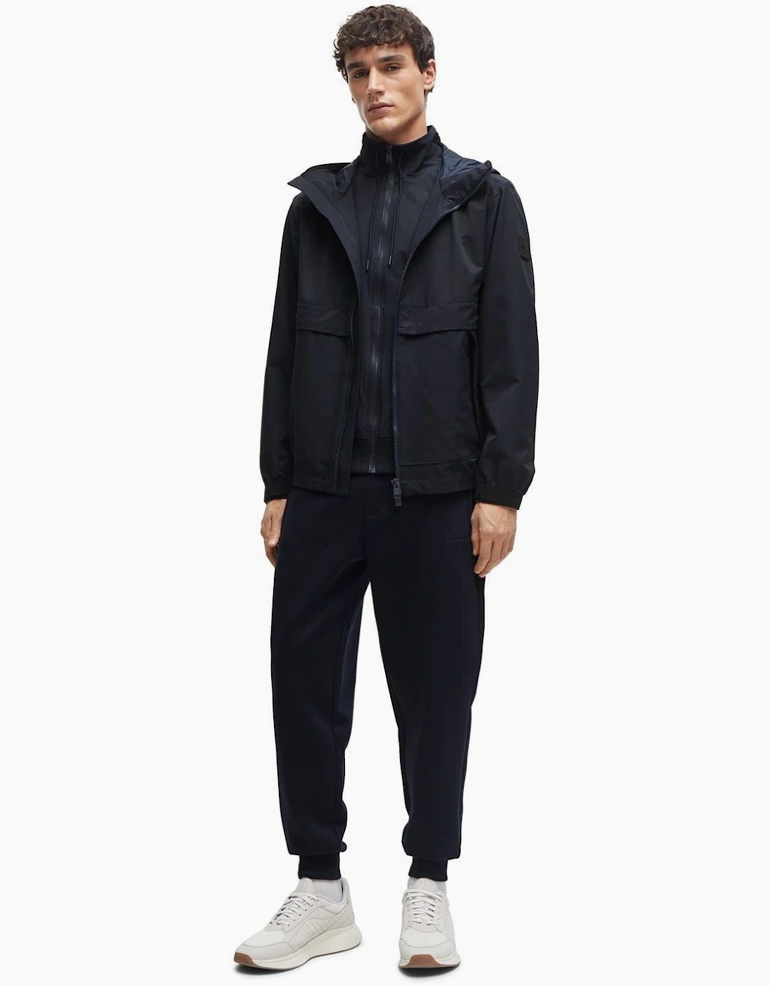 Crispian Hooded Solid Patterned Rain Jacket, 2 of 1