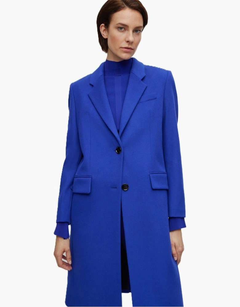 Solid Patterned Lapel Collared Over Coat