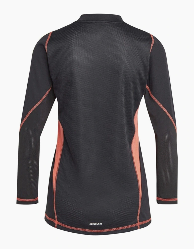 Mock Neck Three Quarter Sleeve Jersey T-Shirt