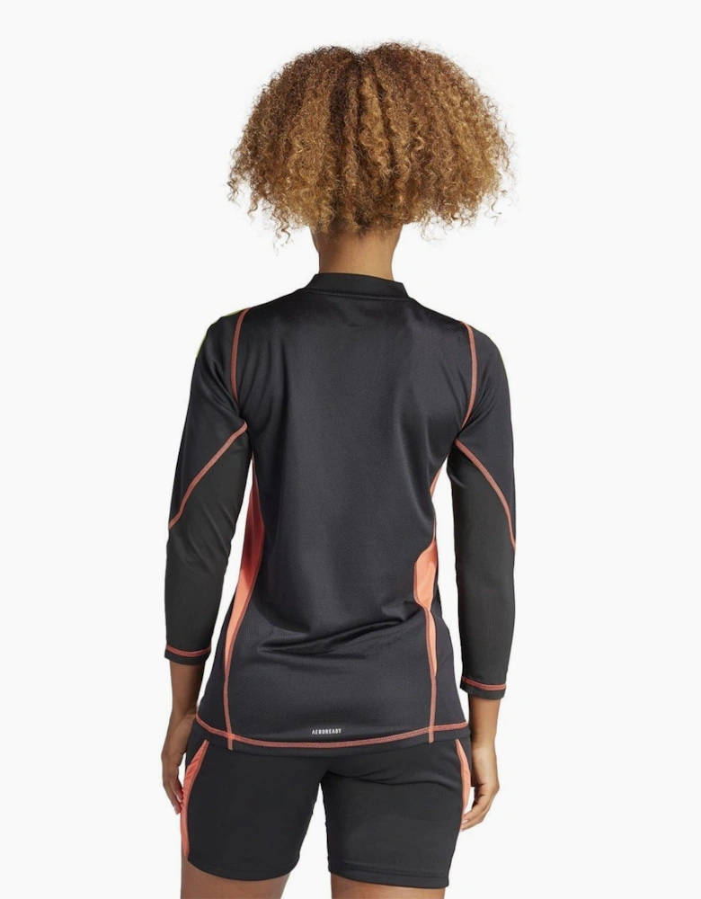 Mock Neck Three Quarter Sleeve Jersey T-Shirt