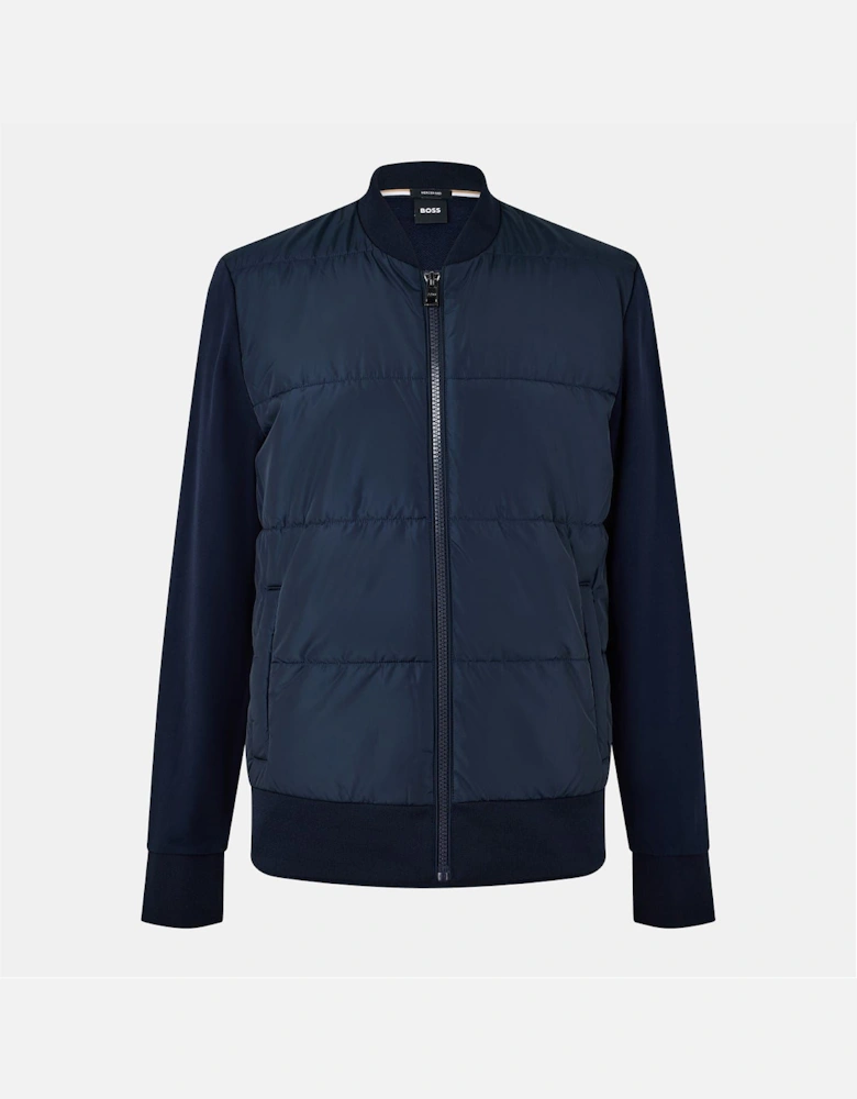Skiles Solid Patterned Hybrid Jacket with Ribbed Cuff