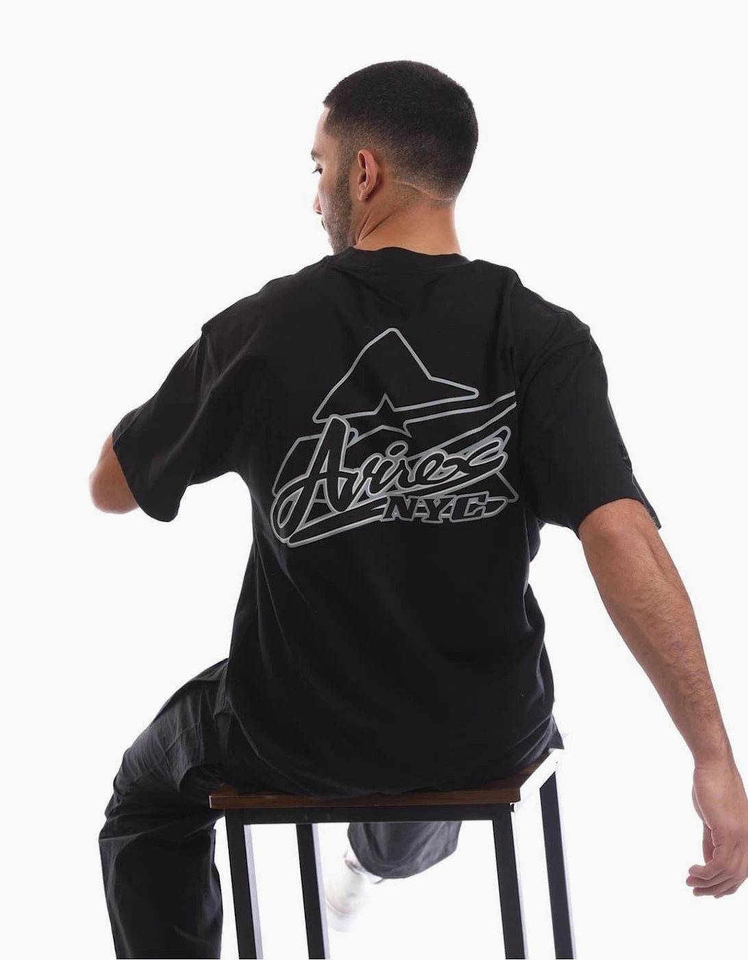 Rego Embroidered Arch Lettering Crew Neck Short Sleeve T-Shirt