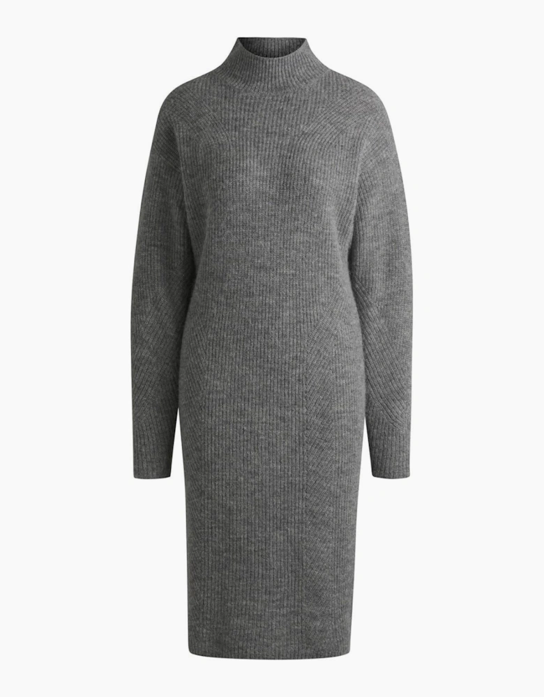 Fagdassy Mock Neck Long Sleeve Midi Dress