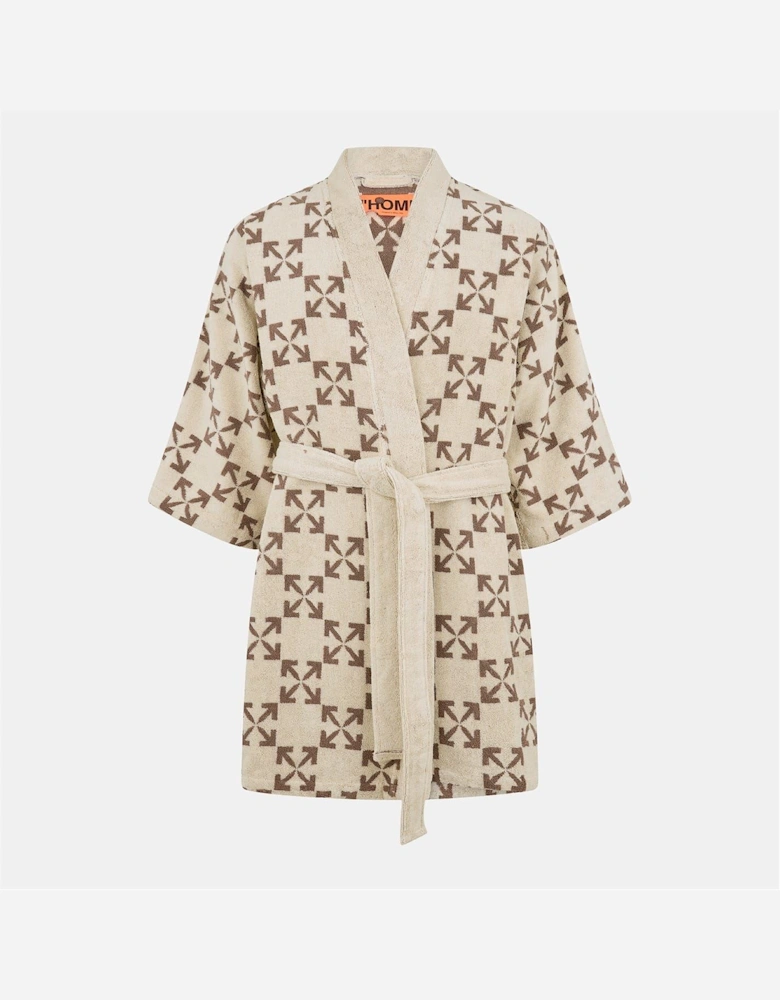 Patterned Robe with Short Sleeves