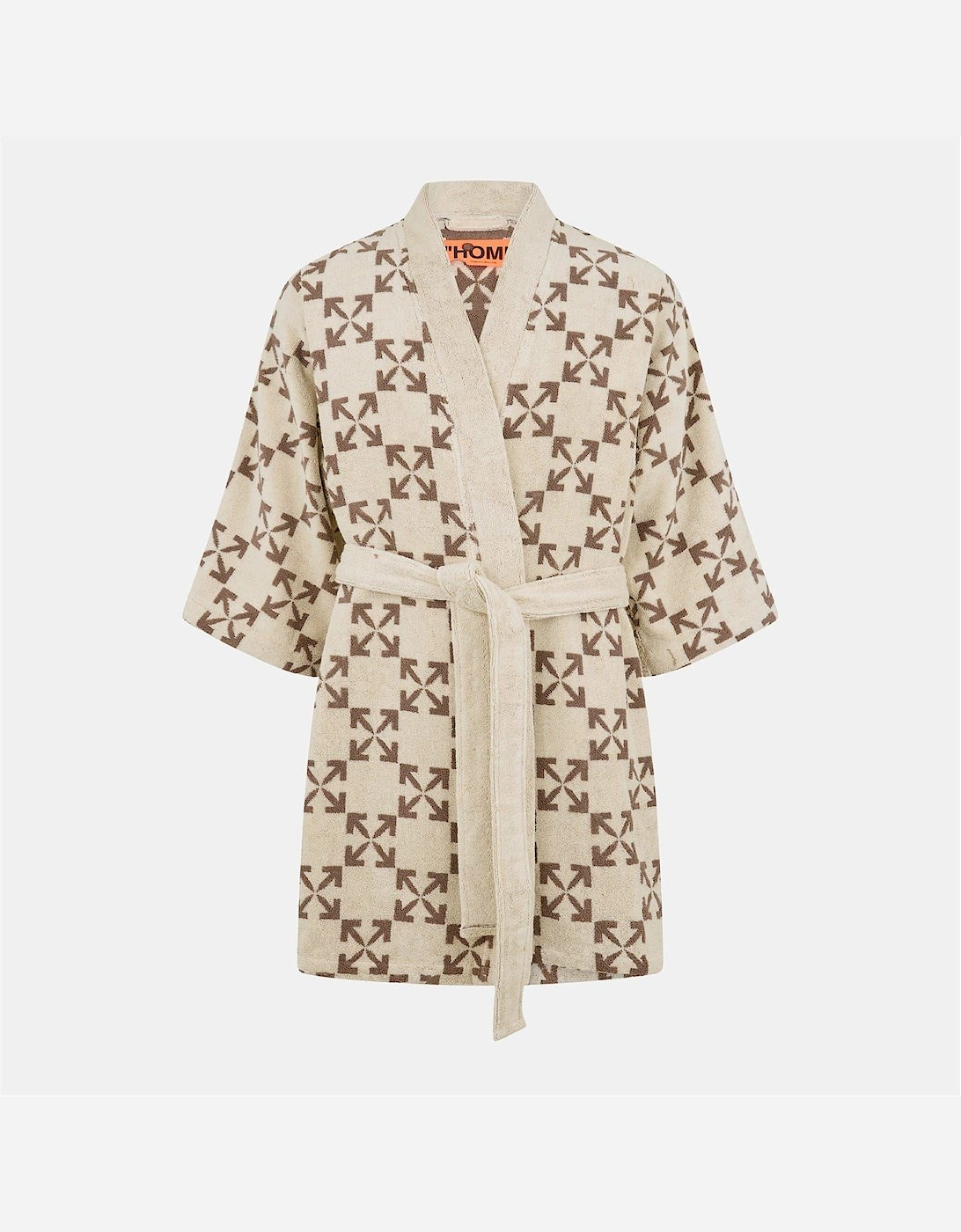 Patterned Robe with Short Sleeves