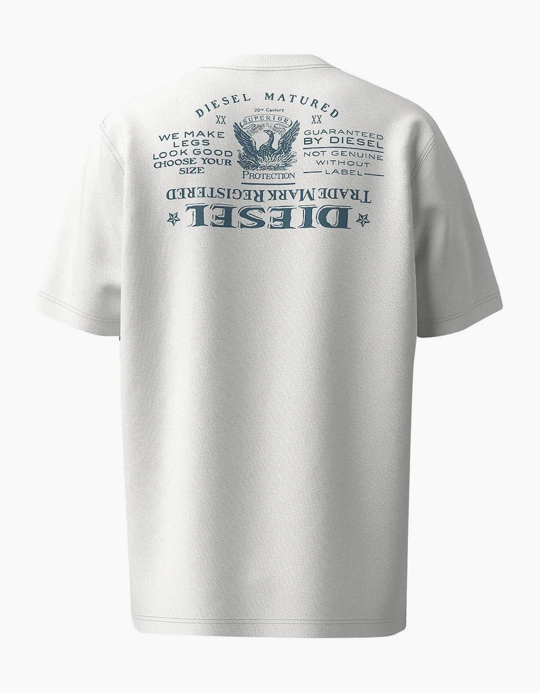 Upside Down Back Print Regular Fit T-Shirt