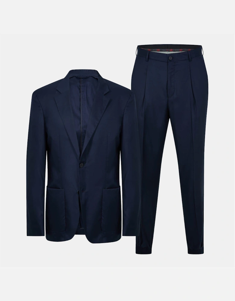Solid Patterned Lapel Collared Full Suit