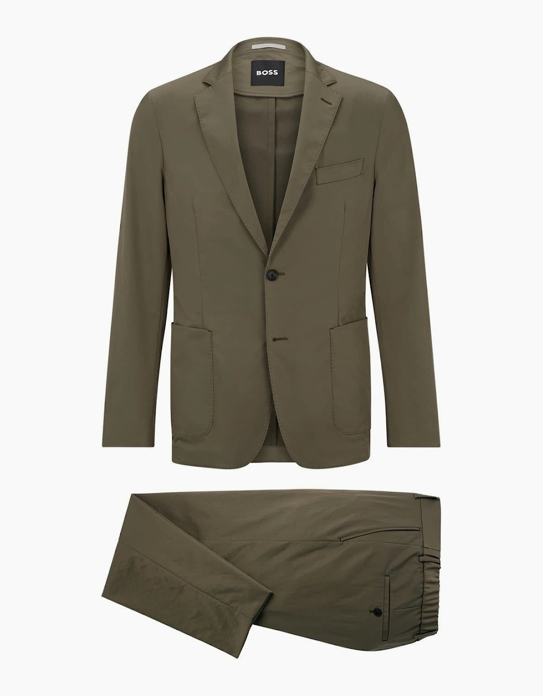 Solid Patterned Lapel Collared Full Suit
