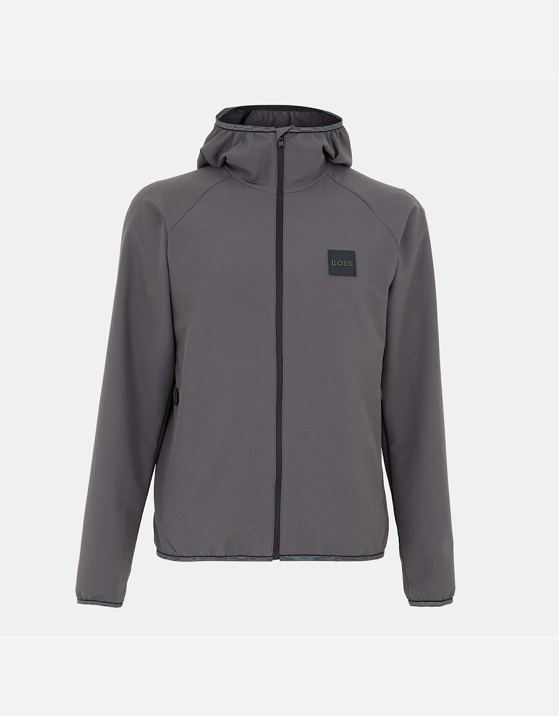 Future Solid Patterned Hooded Zipped Pocket Windbreaker