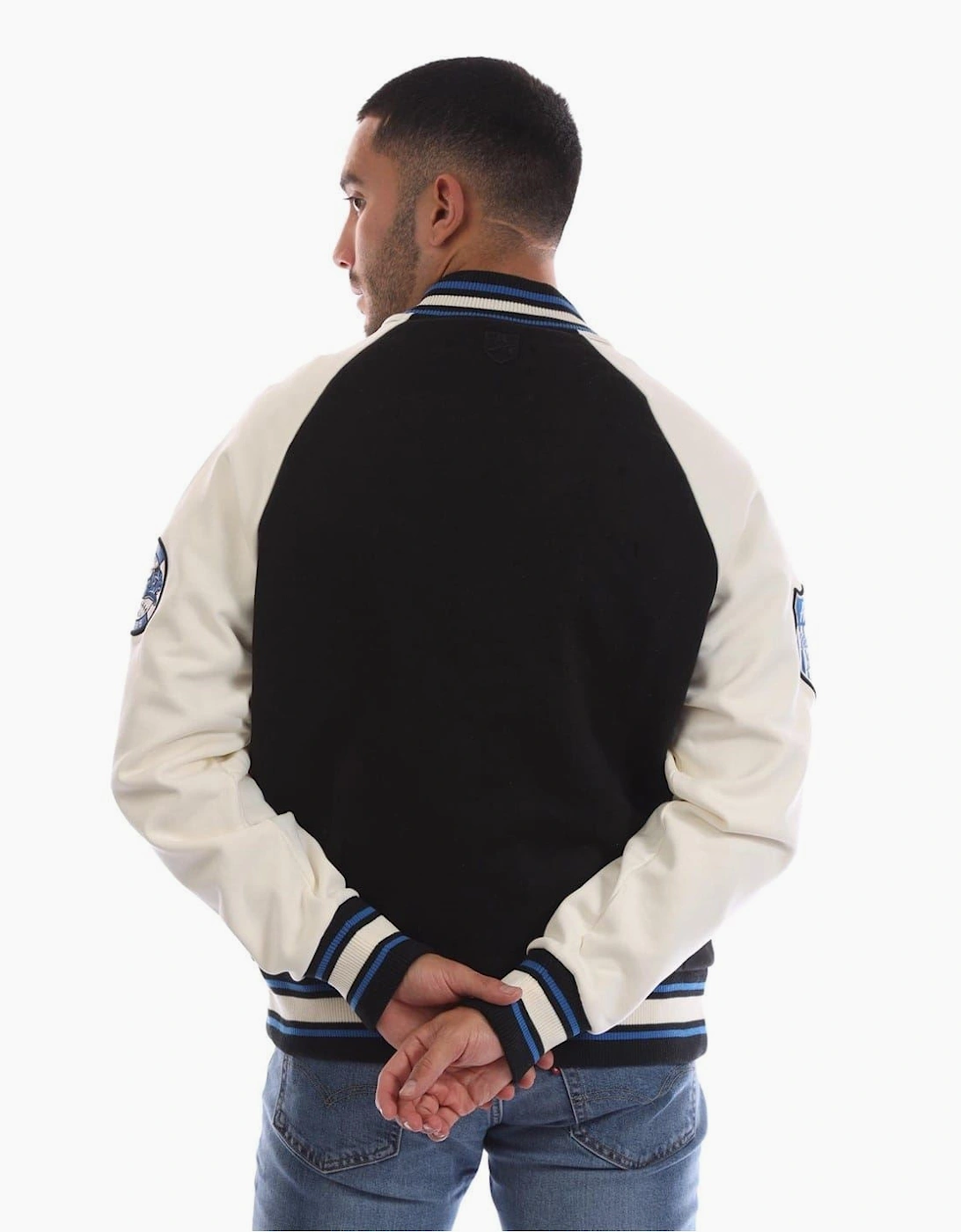 Spring Embroidered Ribbed Cuff Bomber Jacket
