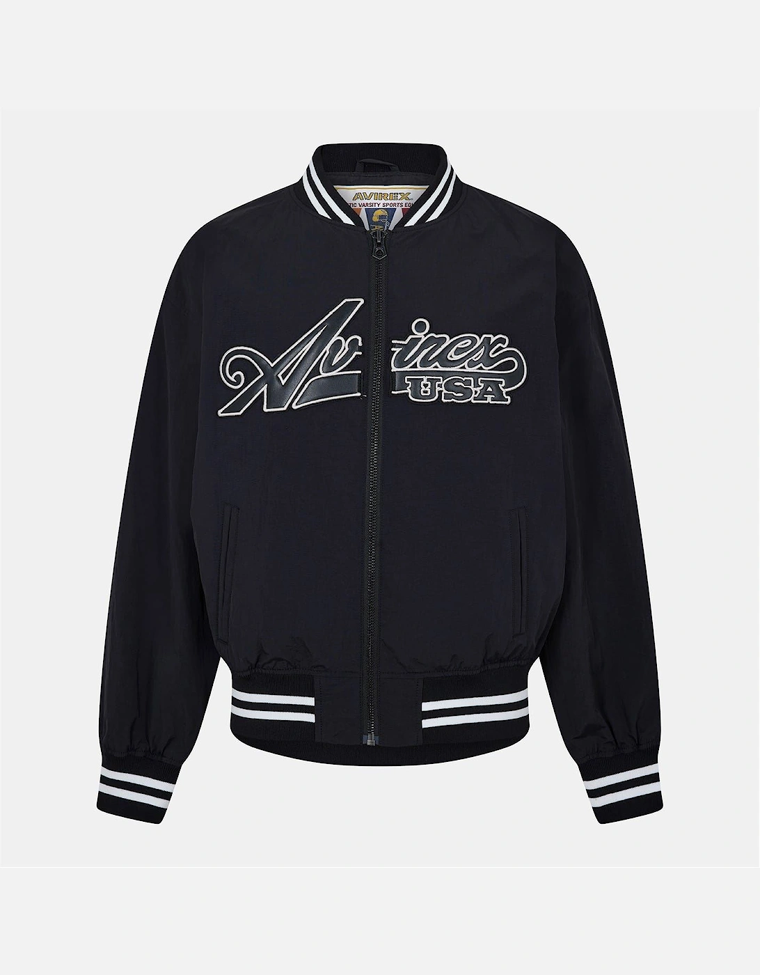 Nylon Bomber Jacket with Zipped Pocket and Ribbed Cuff, 3 of 2