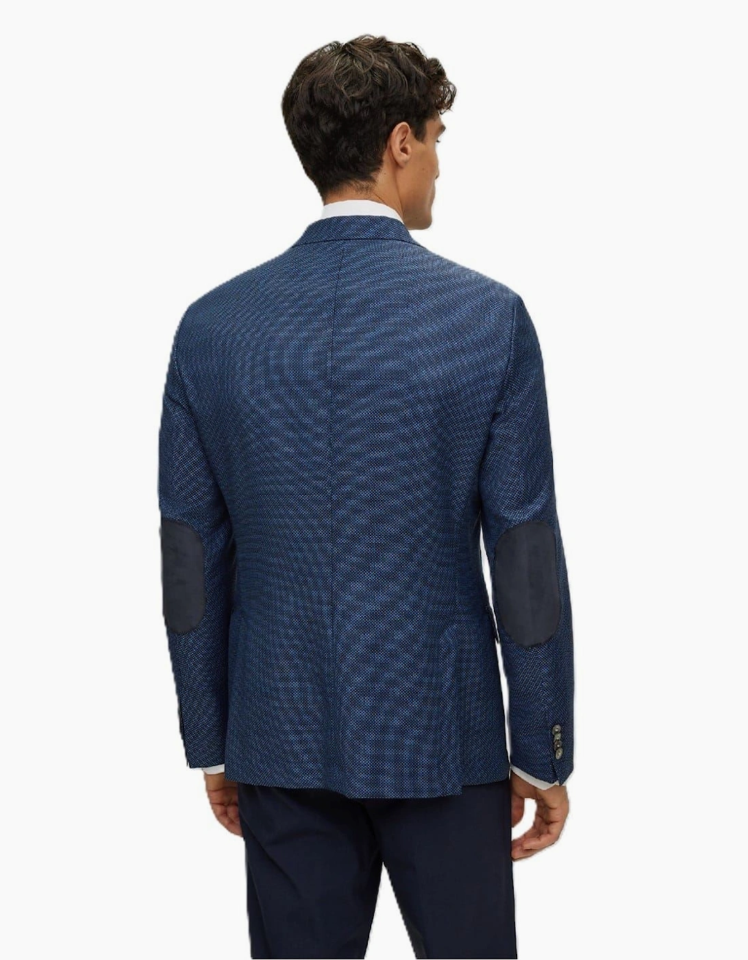 Hutson Regular Fit Textured Elbow Patch Blazer
