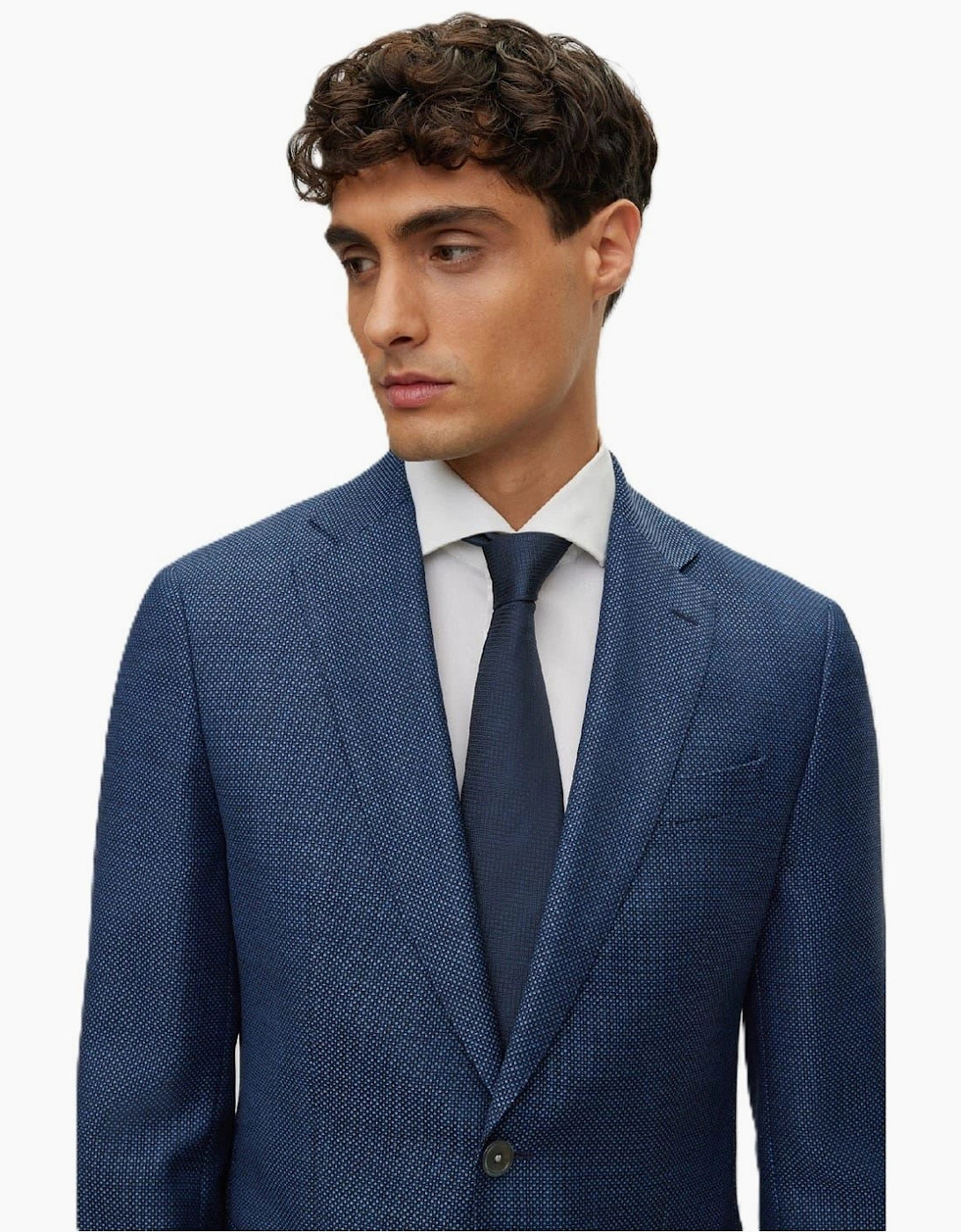 Hutson Regular Fit Textured Elbow Patch Blazer